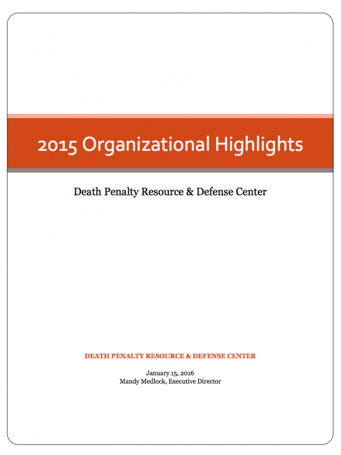 2015 Organizational Highlights cover